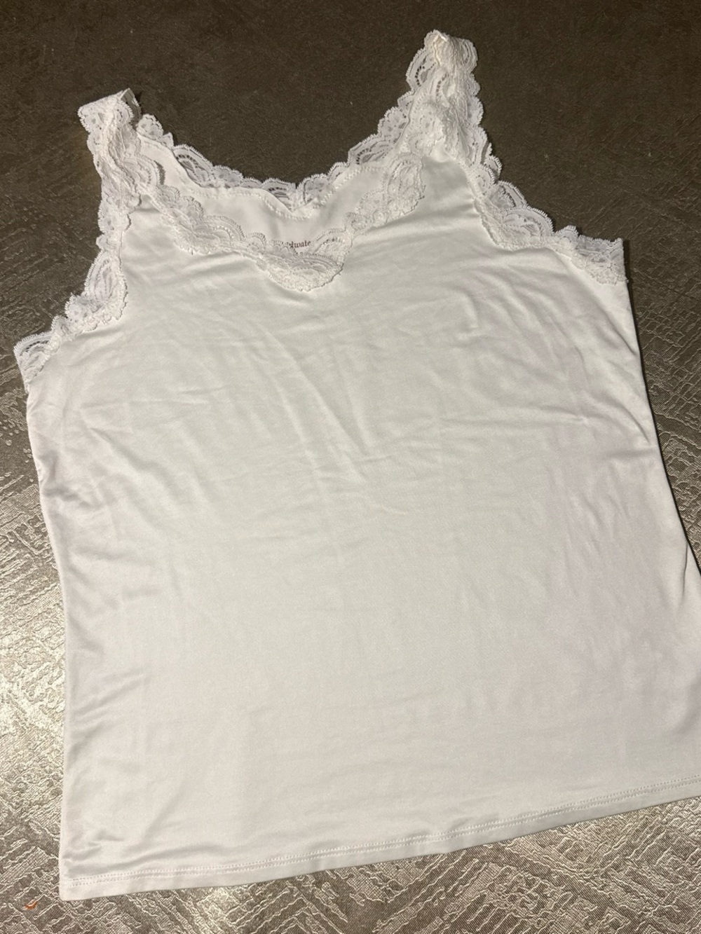 BRAND NEW- RARE Coldwater Creek White Lace-Trim Camisole Size S
